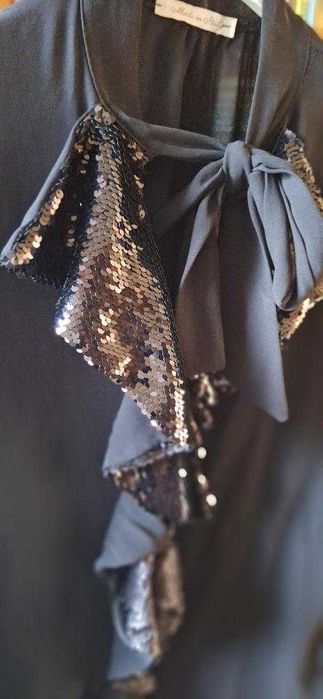 bluza de ocazie noua culoare neagra cu jabou din paiete 46 -XL 110 lei