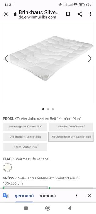 Plapumi de calitate noi aduse din Germania