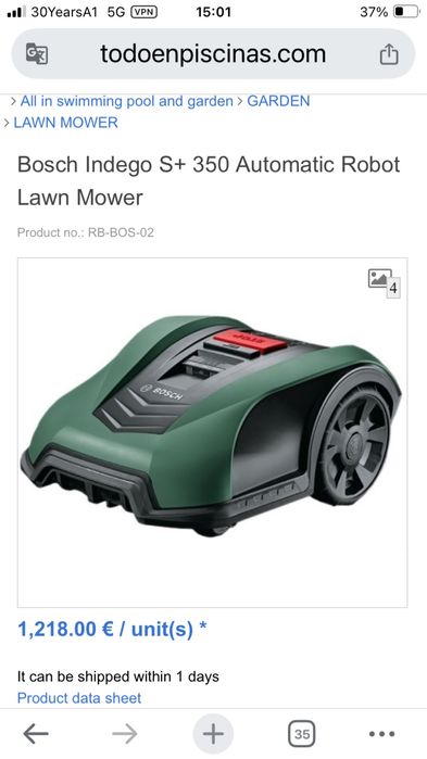 Косачка робот bosch iindego s+350