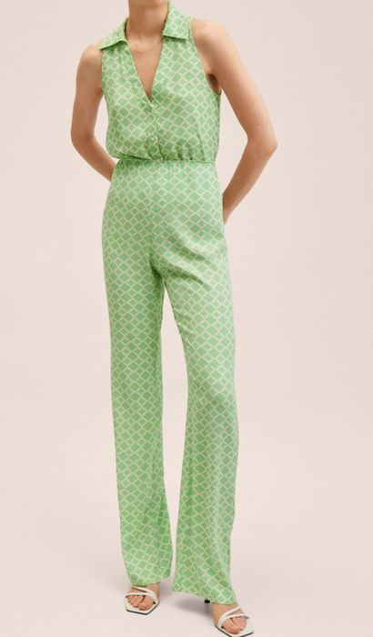 Комплект Mango зелен с елек и панталон