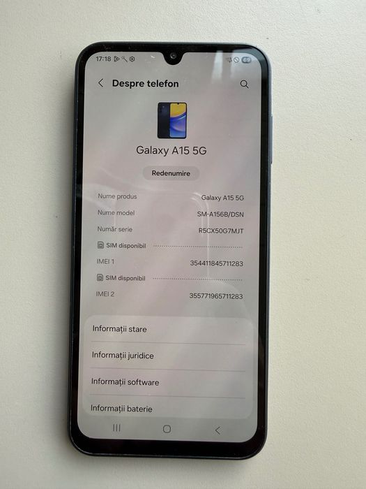 Telefon Samsung A15 5G Android 16
