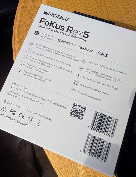 Noble FoKus Rex5 – căști TWS premium, 5 drivere, LDAC