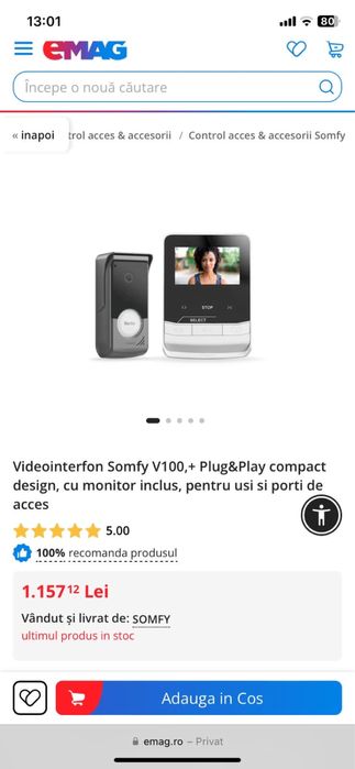Videointerfon Somfy V100+ Plug&Play