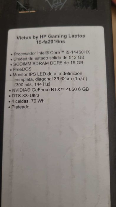 Laptop Gaming HP VICTUS cu  I5-14450HX si rtx 4050 de 6 gb ddr6 , nou