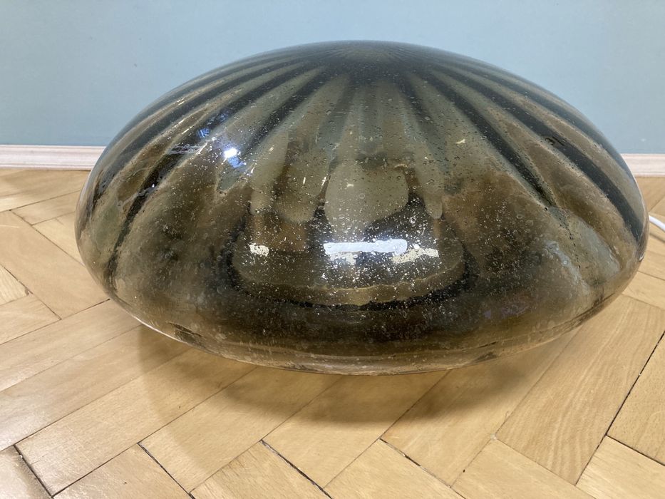 Месингова голяма стъклена лампа от Hillebrand Leuchten / 1970 г.