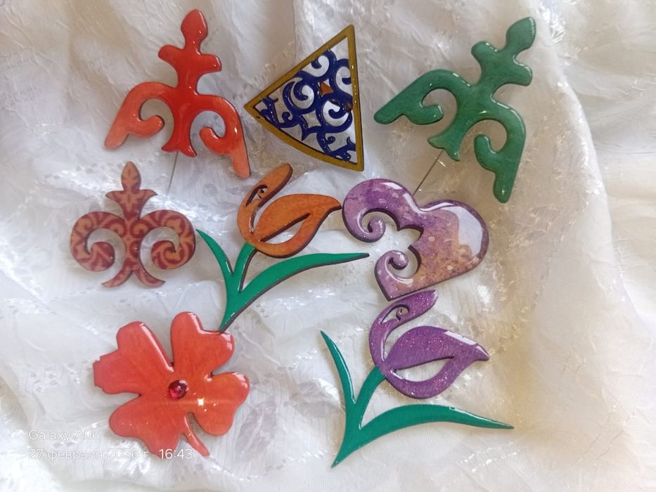 Этно брошь ручная работа