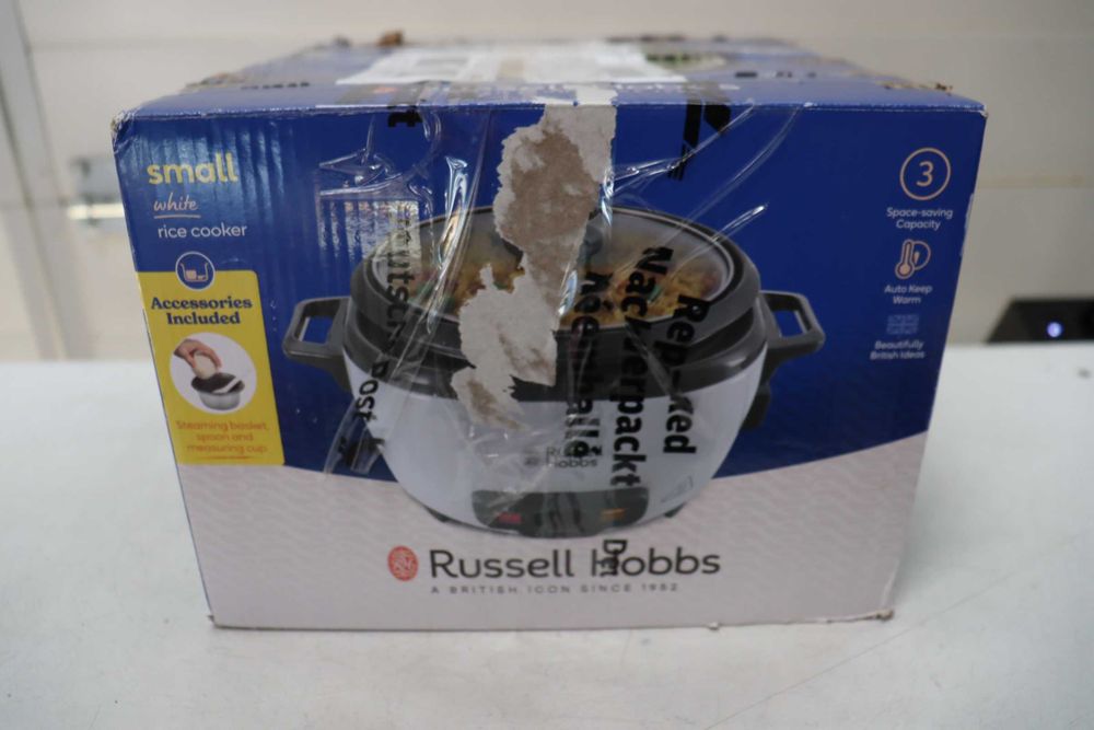 Мини оризоварка Russell Hobbs 27020-56 с обем 0,4 литра, поддържа топло, подвижна незалепваща купа | Градинска тенджера с незалепващо покритие