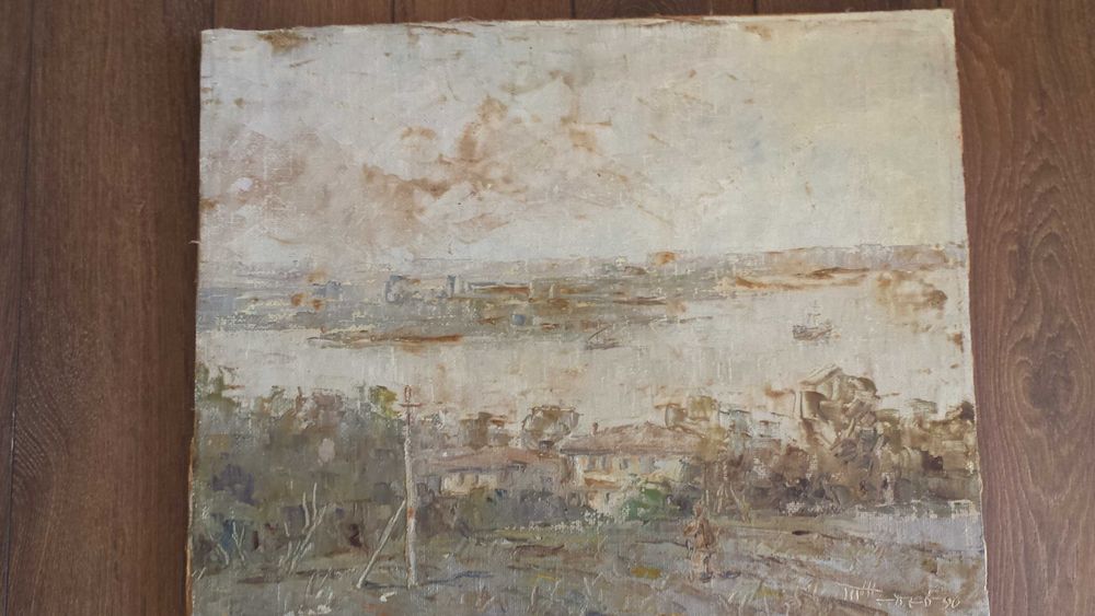 Картина Пейзаж ( маслени бoи) 1990 г / Теньo Желев