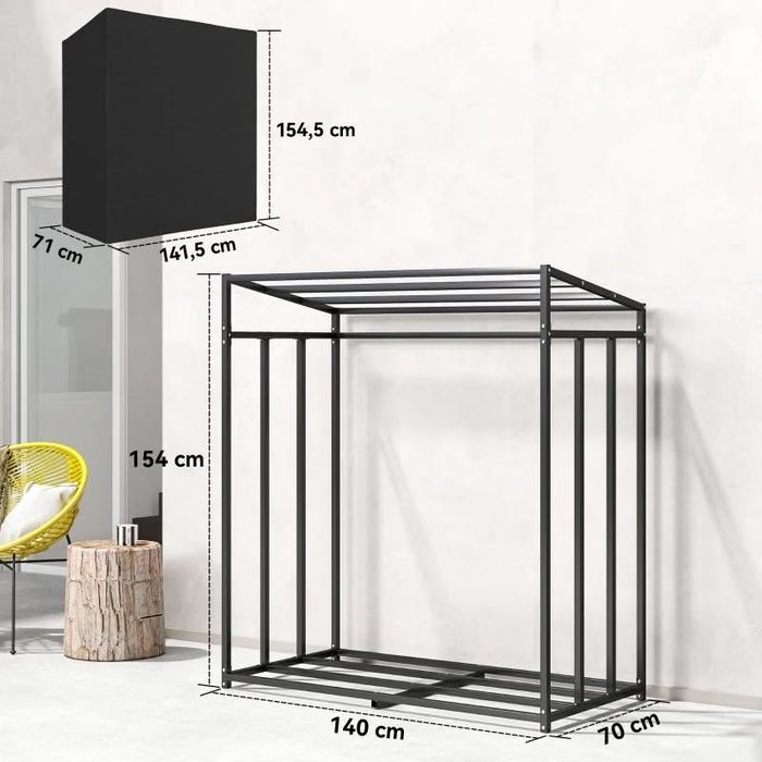 Стойка за дърва за огрев Outsunny