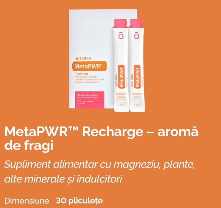 Electroliți MetaPWR™ Recharge – aromă de fragi