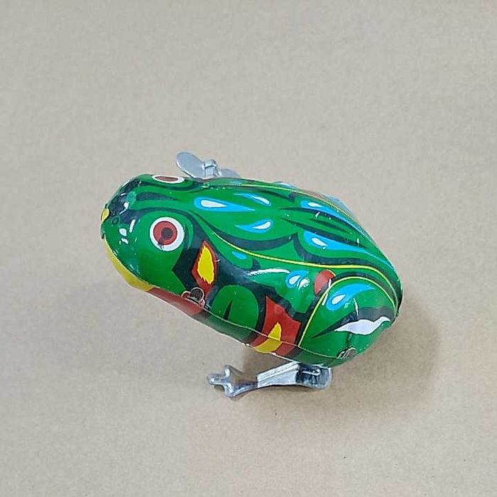 Металлическая заводная лягушка - попрыгушка