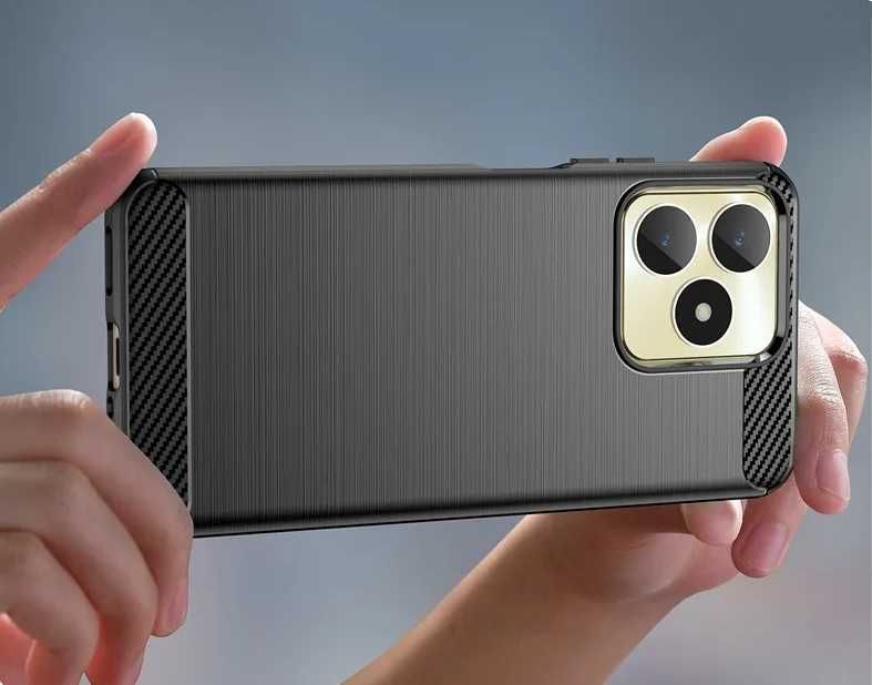 Realme C51 C53 C67 C33 C55 12 Pro+ Удароустойчив Кейс Гръб CARBON