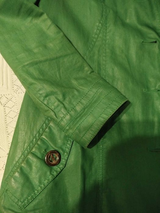 Зелен шлифер/манто - № 38, промазана материя