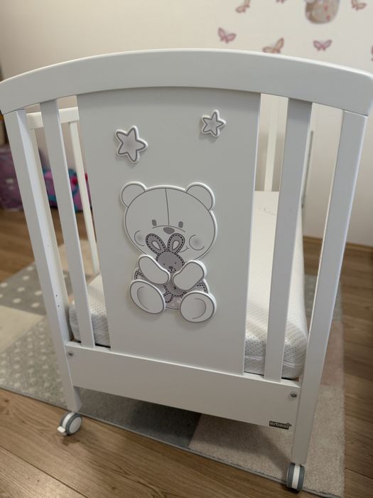 Pat bebe lemn fag Erbesi si saltea