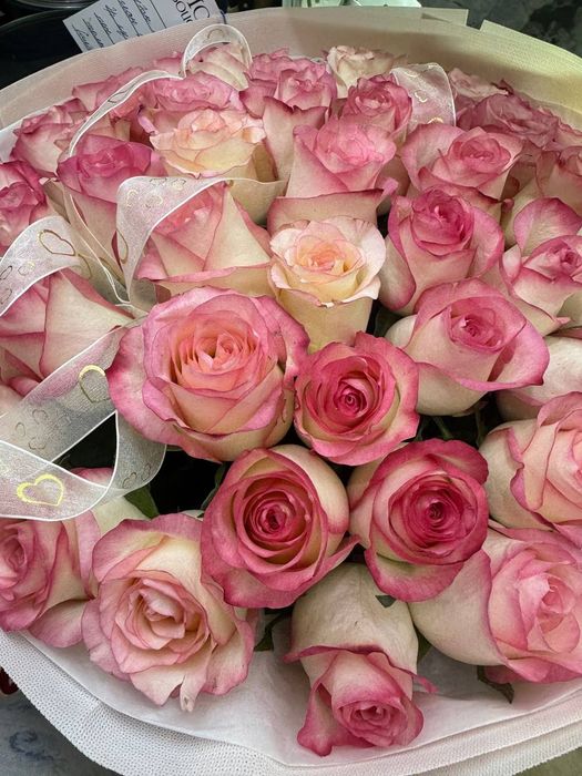 Свежий букет 51 штук с надпись