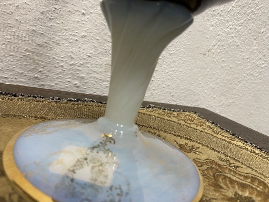 Италия Cristalleria La Toscana опалинови гарафи камея 1960 ваза кана