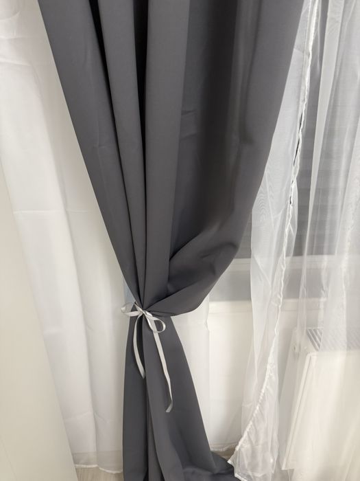 draperie gri 2 buc 150/300 cm