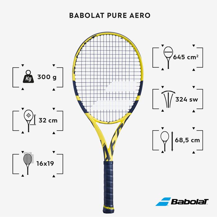 Rachetă Tenis Pure Aero 300g Negru-Galben - (SecondHand) Decathlon