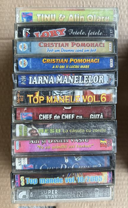 Lot 48 casete cu manele si muzica romaneasca de petrecere