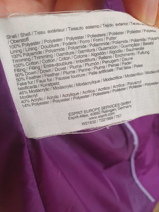 Geacă cu puf, ESPRITE, mărime M-L