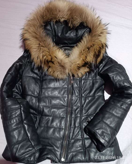 Зимно яке от естествена кожа