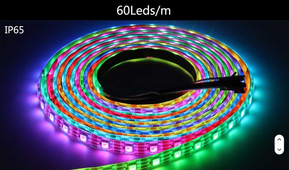 Bandă LED adresabilă WS2815, PCB negru (5m)
