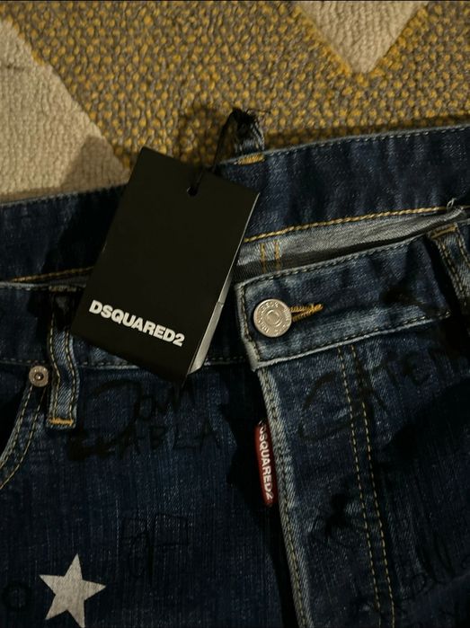 Dsquared2 blugi originali, marimea 50, albastri cu stele