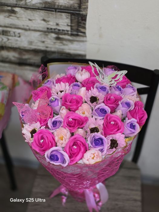 Buchet trandafiri sapun mix