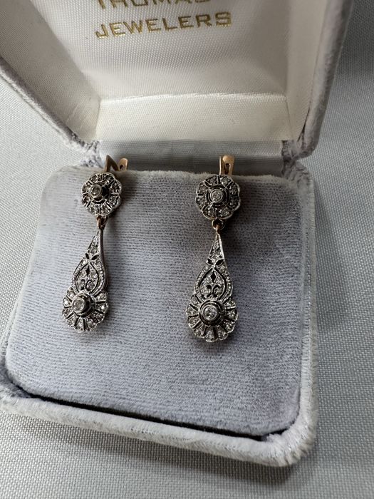 Cercei din aur si diamante