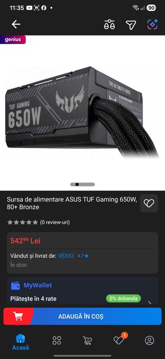 Sursa de alimentare ASUS TUF Gaming 650W, 80+ Bronze