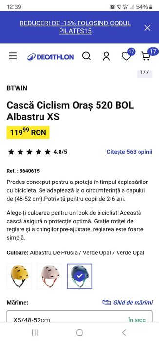 Casca ciclism pentru copii decathlon XS