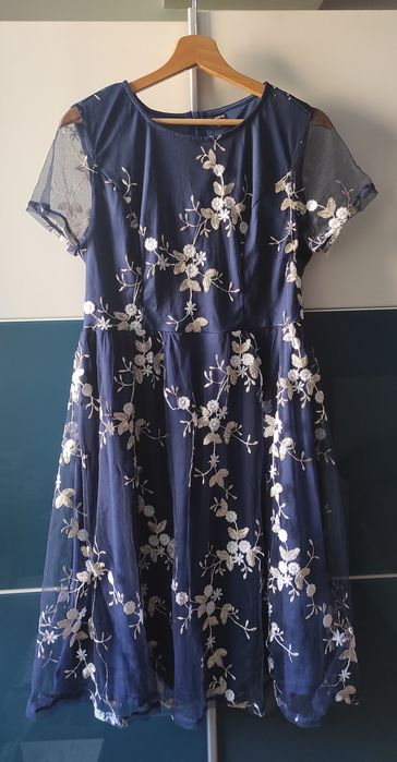 Официална синя рокля - размер L