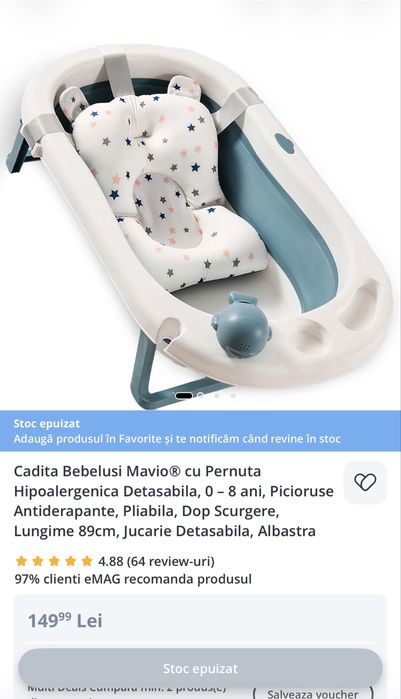Cadita bebelus cu perna