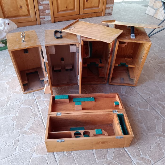 Дървена кутия/кутии от микроскоп