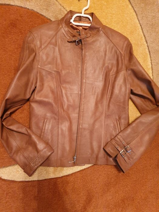 Geaca piele maro