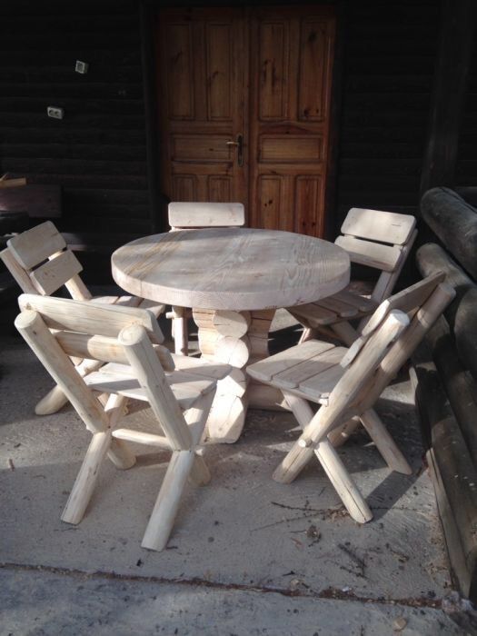 Masa lemn rotund - rustica