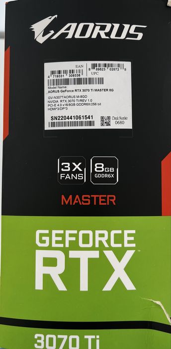 Placa video RTX 3070 Ti OC Aorus Master