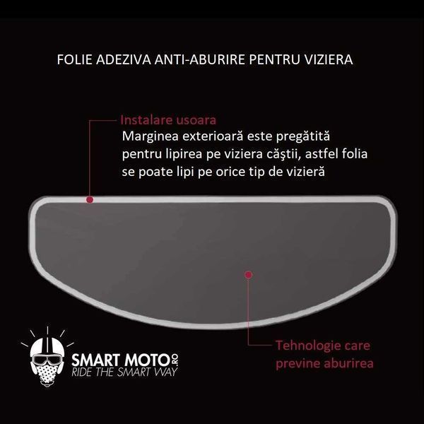 Folie antiaburire pentru viziera, PINLOCK UNIVERSAL folie anti-aburire