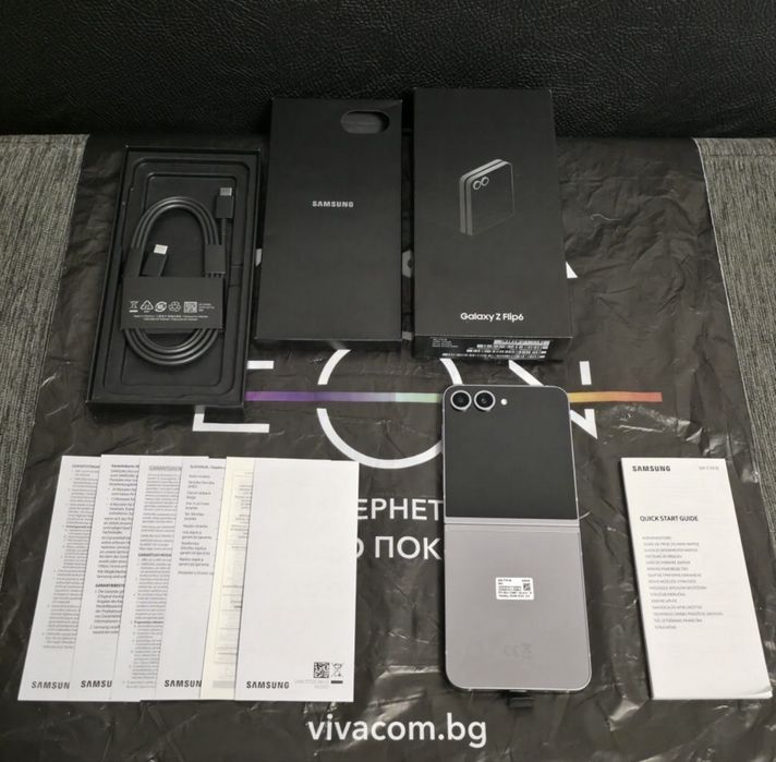 КАТО НОВ 256GB Samsung Z Flip 6 Гаранция Vivacom 2026г. Silver | Сив