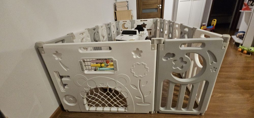 Țarc de joacă modular, 18 panouri, cu activități