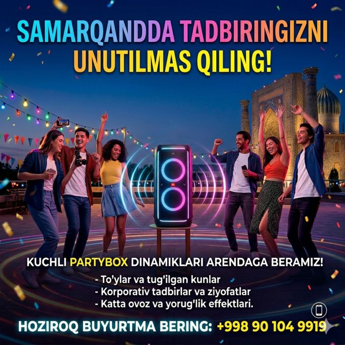 • Samarqandda kunlik  kalonka ijarasi  (Arenda) tadbirlar uchun.