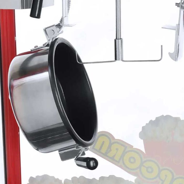 Aparat electric  pentru popcorn, 1.44 kW, roșu-argintiu, capac negru