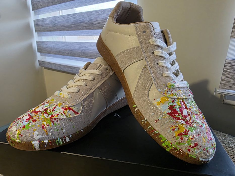 Стилни маратонки с арт дизайн – кожа