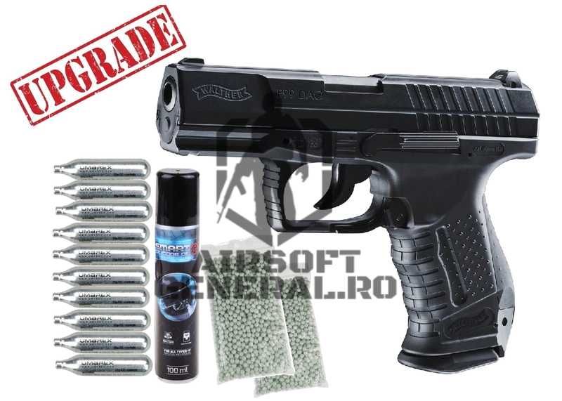 Pistol Airsoft Walther P99 DAO Upgradat 4.5J Pachet promo AirsoftGener