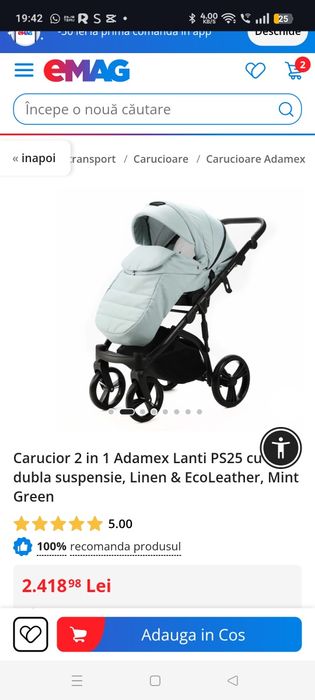 Cărucior bebe  aproape nou