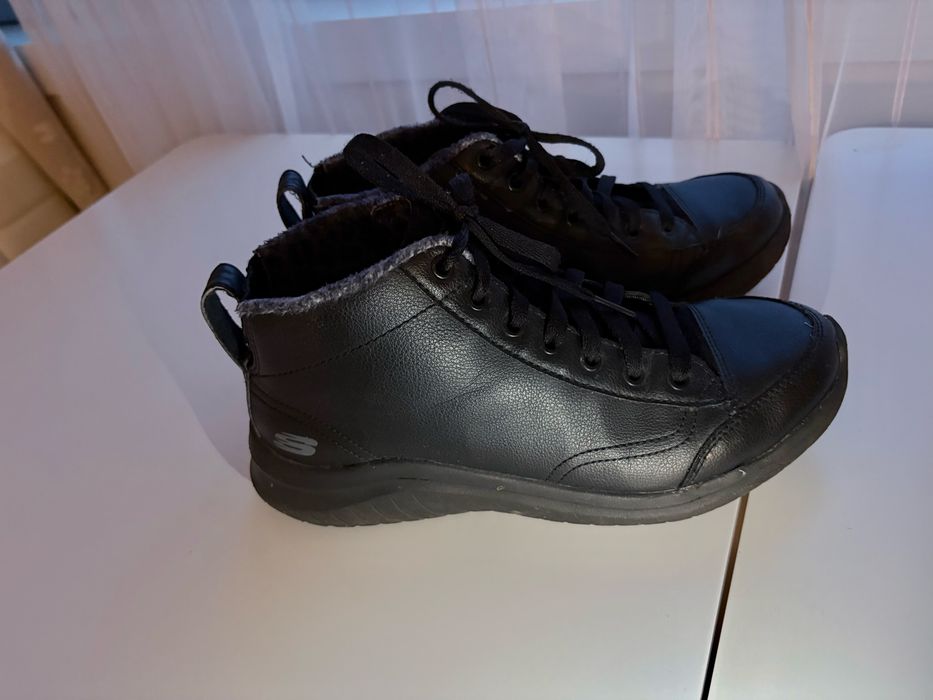 Skechers, Боти Ultra Flex 2.0 от еко кожа, Черен