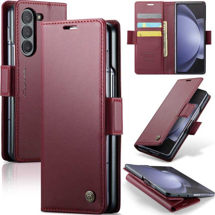 Husa premium flip piele+Folie SAMSUNG Galaxy Z Fold6 5G modele diferi