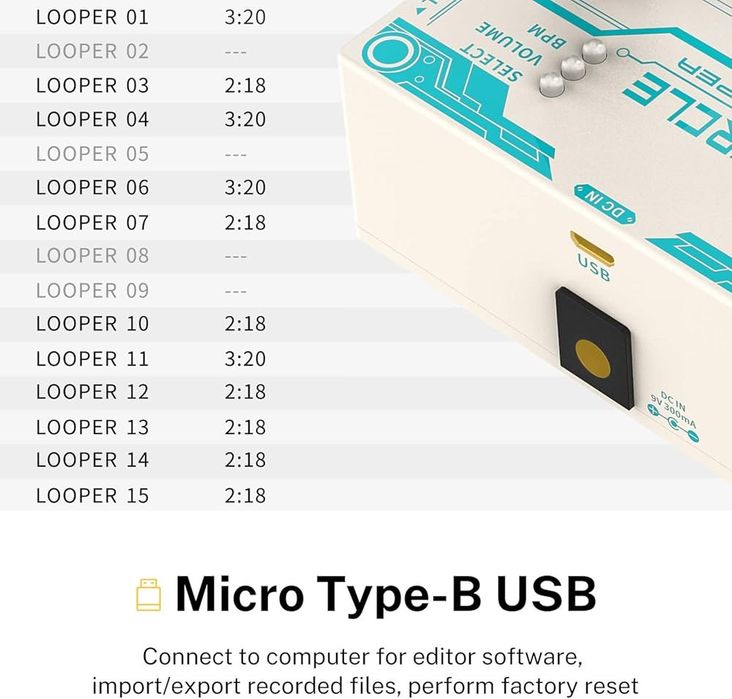 Pedală Donner Circle Loop, pedală stereo looper pentru chitară