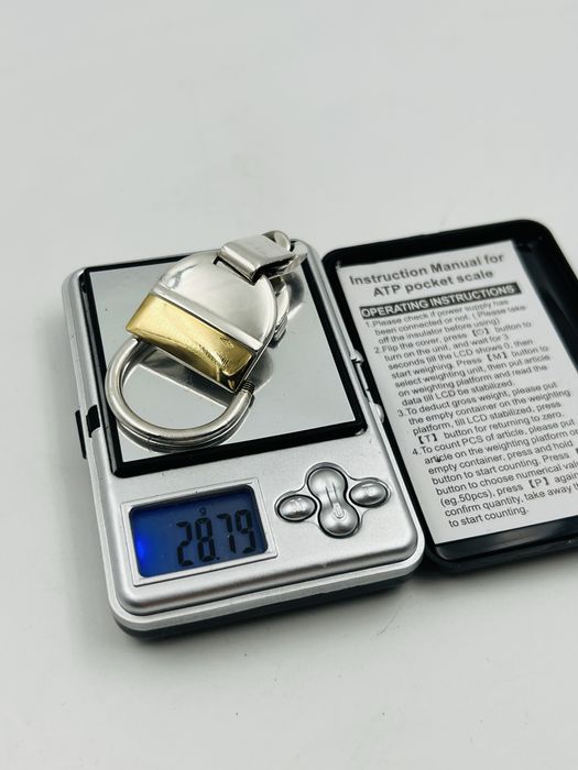 Grand Marnier сребърен италиански ключодържател със златна плочка 18к