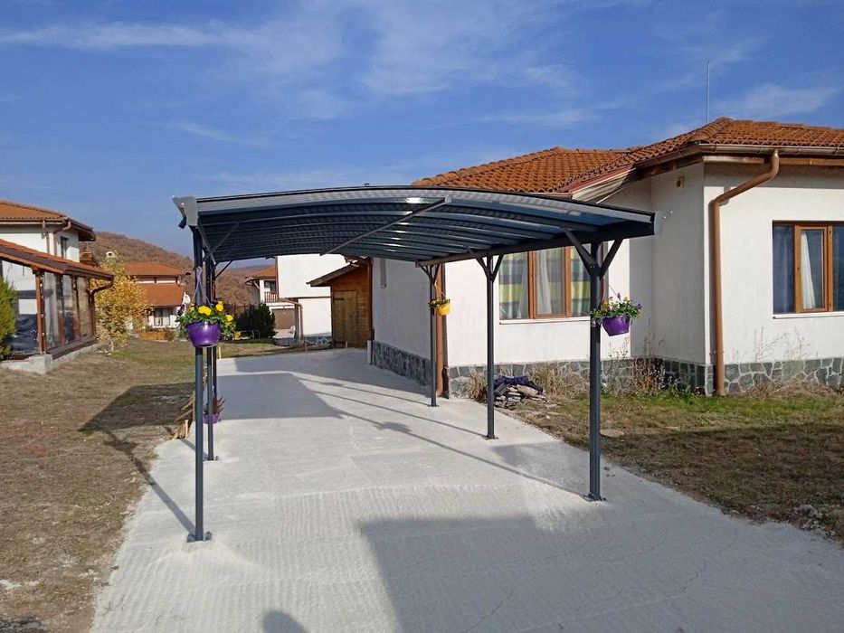 Алуминиев навес за автомобил Westmann цвят Антрацит 3х5.8x2.19 м ШхДхВ